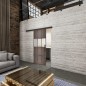 Glasschiebetür BLACK-LINE Loft Rosteisen Genietet 32 Blickdicht