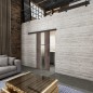 Glasschiebetür BLACK-LINE Loft Rosteisen Genietet 36 Blickdicht