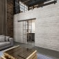 Glasschiebetür BLACK-LINE Loft Rosteisen Genietet 09 Auf Klarglas