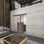 Glasschiebetür BLACK-LINE Loft Rosteisen Genietet 17 Auf Klarglas