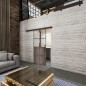 Glasschiebetür BLACK-LINE Loft Rosteisen Genietet 18 Auf Klarglas