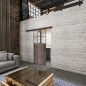 Glasschiebetür BLACK-LINE Loft Rosteisen Genietet 21 Auf Klarglas