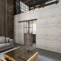 Glasschiebetür BLACK-LINE Loft Rosteisen Genietet 22 Auf Klarglas