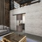 Glasschiebetür BLACK-LINE Loft Rosteisen Genietet 27 Auf Klarglas