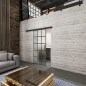 Glasschiebetür BLACK-LINE Loft Schwarzeisen Genietet 09 Blickdicht