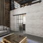 Glasschiebetür BLACK-LINE Loft Schwarzeisen Genietet 10 Blickdicht