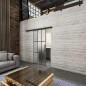 Glasschiebetür BLACK-LINE Loft Schwarzeisen Genietet 11 Blickdicht