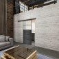 Glasschiebetür BLACK-LINE Loft Schwarzeisen Genietet 13 Blickdicht