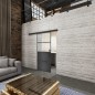Glasschiebetür BLACK-LINE Loft Schwarzeisen Genietet 14 Blickdicht