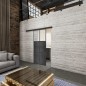 Glasschiebetür BLACK-LINE Loft Schwarzeisen Genietet 19 Blickdicht