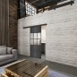 Glasschiebetür BLACK-LINE Loft Schwarzeisen Genietet 31 Blickdicht