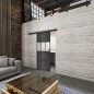 Glasschiebetür BLACK-LINE Loft Schwarzeisen Genietet 32 Blickdicht