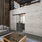 Glasschiebetür BLACK-LINE Loft Schwarzeisen Genietet 24 Auf Klarglas