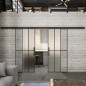 Glasschiebetür BLACK-LINE Loft Schwarzlack 12 Blickdicht