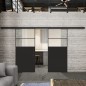 Glasschiebetür BLACK-LINE Loft Schwarzlack 22 Blickdicht