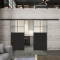 Glasschiebetür BLACK-LINE Loft Schwarzlack 23 Blickdicht