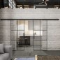 Glasschiebetür BLACK-LINE Loft Schwarzlack 07 Auf Klarglas