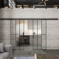 Glasschiebetür BLACK-LINE Loft Schwarzlack 12 Auf Klarglas