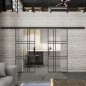 Glasschiebetür BLACK-LINE Loft Schwarzlack 20 Auf Klarglas