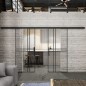 Glasschiebetür BLACK-LINE Loft Schwarzlack 21 Auf Klarglas