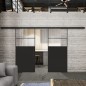 Glasschiebetür BLACK-LINE Loft Schwarzlack 22 Auf Klarglas