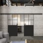 Glasschiebetür BLACK-LINE Loft Schwarzlack 24 Auf Klarglas