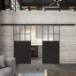 Glasschiebetür BLACK-LINE Loft Schwarzlack 27 Auf Klarglas