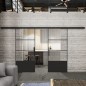 Glasschiebetür BLACK-LINE Loft Schwarzlack 32 Auf Klarglas