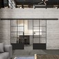 Glasschiebetür BLACK-LINE Loft Schwarzlack 34 Auf Klarglas