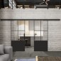 Glasschiebetür BLACK-LINE Loft Schwarzlack 36 Auf Klarglas
