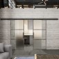Glasschiebetür BLACK-LINE Loft Rosteisen Genietet 03 Blickdicht