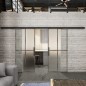 Glasschiebetür BLACK-LINE Loft Rosteisen Genietet 08 Blickdicht