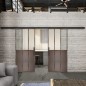 Glasschiebetür BLACK-LINE Loft Rosteisen Genietet 24 Blickdicht
