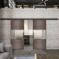 Glasschiebetür BLACK-LINE Loft Rosteisen Genietet 27 Blickdicht