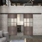 Glasschiebetür BLACK-LINE Loft Rosteisen Genietet 31 Blickdicht