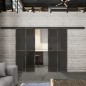 Glasschiebetür BLACK-LINE Loft Rosteisen Genietet 08 Auf Grauglas