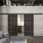 Glasschiebetür BLACK-LINE Loft Rosteisen Genietet 09 Auf Grauglas