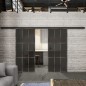 Glasschiebetür BLACK-LINE Loft Rosteisen Genietet 11 Auf Grauglas