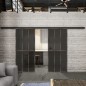 Glasschiebetür BLACK-LINE Loft Rosteisen Genietet 12 Auf Grauglas