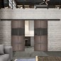 Glasschiebetür BLACK-LINE Loft Rosteisen Genietet 29 Auf Grauglas