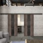 Glasschiebetür BLACK-LINE Loft Rosteisen Genietet 36 Auf Grauglas