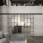 Glasschiebetür BLACK-LINE Loft Rosteisen Genietet 09 Auf Klarglas