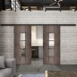 Glasschiebetür BLACK-LINE Loft Rosteisen Genietet 34 Auf Klarglas