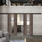 Glasschiebetür BLACK-LINE Loft Rosteisen Genietet 36 Auf Klarglas