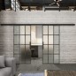 Glasschiebetür BLACK-LINE Loft Schwarzeisen Genietet 10 Blickdicht