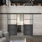 Glasschiebetür BLACK-LINE Loft Schwarzeisen Genietet 14 Blickdicht