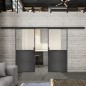 Glasschiebetür BLACK-LINE Loft Schwarzeisen Genietet 16 Blickdicht