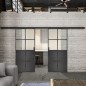 Glasschiebetür BLACK-LINE Loft Schwarzeisen Genietet 18 Blickdicht