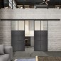 Glasschiebetür BLACK-LINE Loft Schwarzeisen Genietet 19 Blickdicht