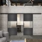 Glasschiebetür BLACK-LINE Loft Schwarzeisen Genietet 27 Blickdicht